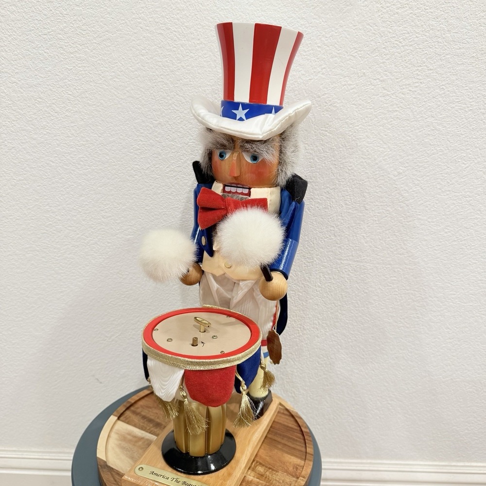 Steinbach 18" Patriotic Musical Nutcracker w/ Drum "America The Beautiful" LE